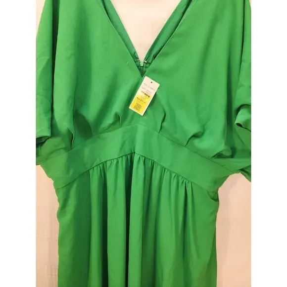 Alexia Admor Dress Size 2x Green August Draped Deep Vneck Fit & Flare Maxi 7522 - Picture 10 of 12